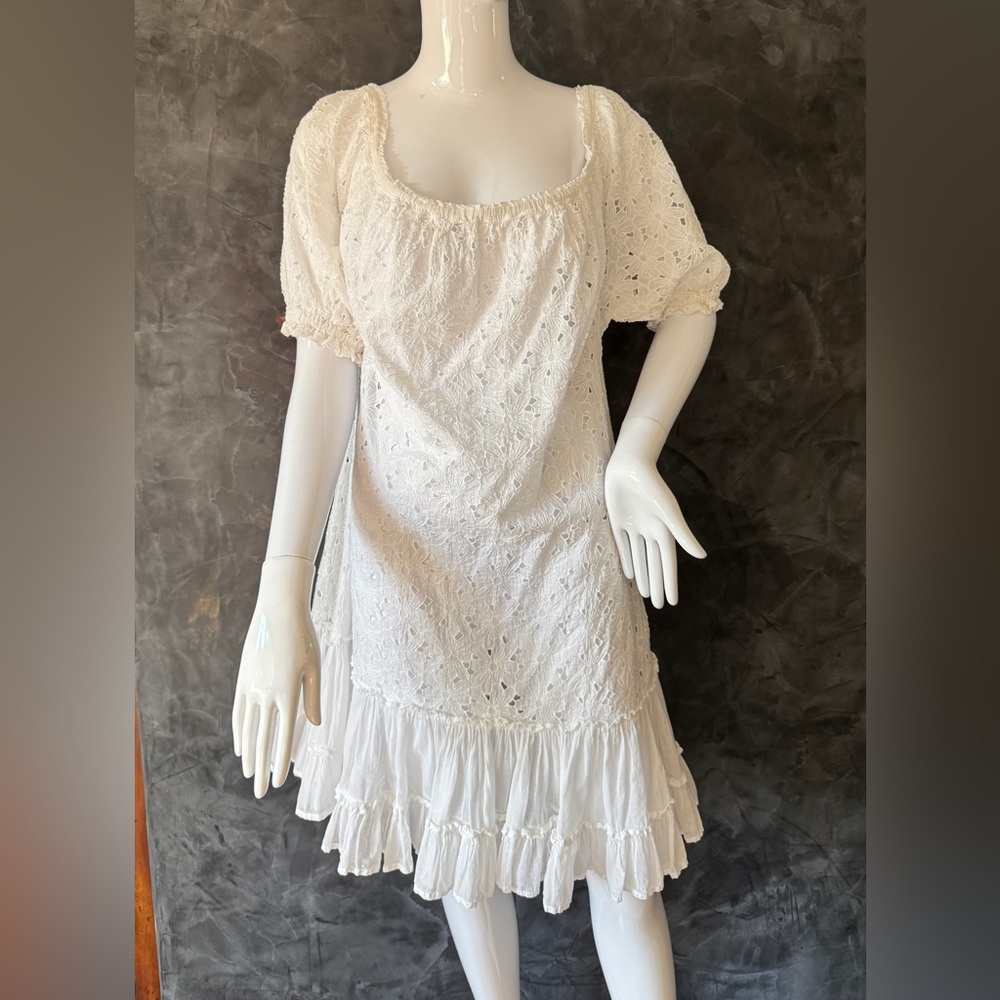 Sunday White Lace Midi Dress